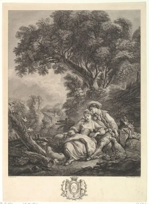 Framed Print : Pensant-ils ace mouton? (Are They Thinking of the Sheep), late 18th century Framed Print : Pensant-ils ace mouton? (Are They Thinking of the Sheep), late 18th century