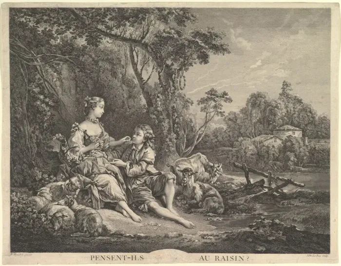 Framed Print : Pensant-ils au Raisin? (Are They Thinking About the Grape?), 18th century Framed Print : Pensant-ils au Raisin? (Are They Thinking About the Grape?), 18th century