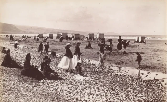 Framed Print : Pensarn Beach, 1860s. Creator: Francis Bedford Framed Print : Pensarn Beach, 1860s. Creator: Francis Bedford