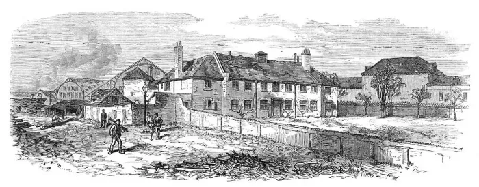 Framed Print : Pension office, Deptford Dockyard, 1869. Creator: Unknown Framed Print : Pension office, Deptford Dockyard, 1869. Creator: Unknown