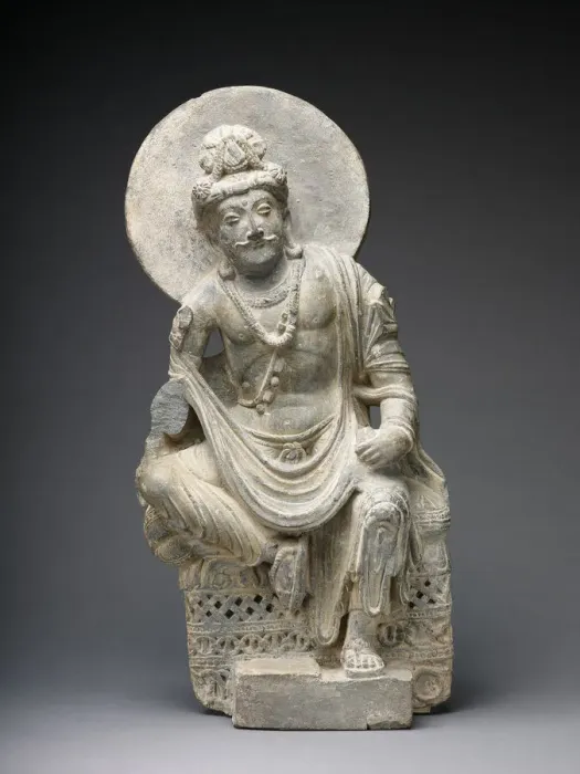 Framed Print : Pensive Bodhisattva, Kushan period, 2nd / 3rd century. Creator: Unknown Framed Print : Pensive Bodhisattva, Kushan period, 2nd / 3rd century. Creator: Unknown