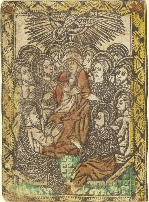Framed Print : Pentecost, 1460 / 1480. Creator: Master of the Borders with the Four Fathers of the Church Framed Print : Pentecost, 1460 / 1480. Creator: Master of the Borders with the Four Fathers of the Church