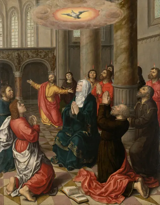 Framed Print : Pentecost, 1520 / 25. Creator: Workshop of Bernard van Orley Framed Print : Pentecost, 1520 / 25. Creator: Workshop of Bernard van Orley