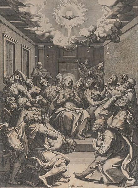 The Pentecost, 1574. Creator: Claes Jansz Visscher