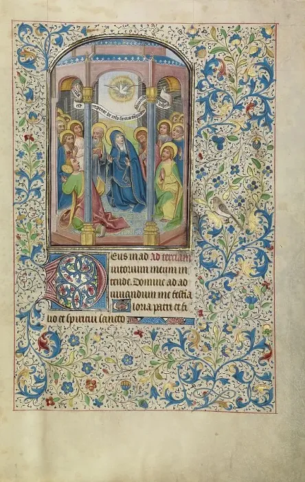 Framed Print : Pentecost; Arenberg Hours, early 1460s. Creator: Willem Vrelant Framed Print : Pentecost; Arenberg Hours, early 1460s. Creator: Willem Vrelant