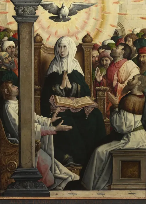 Framed Print : Pentecost. Artist: Juan de Flandes (ca. 1465-1519) Framed Print : Pentecost. Artist: Juan de Flandes (ca. 1465-1519)