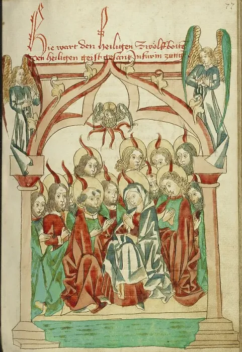 Framed Print : Pentecost; Barlaam und Josaphat, 1469. Creators: Hans Schilling, Diebolt Lauber Framed Print : Pentecost; Barlaam und Josaphat, 1469. Creators: Hans Schilling, Diebolt Lauber