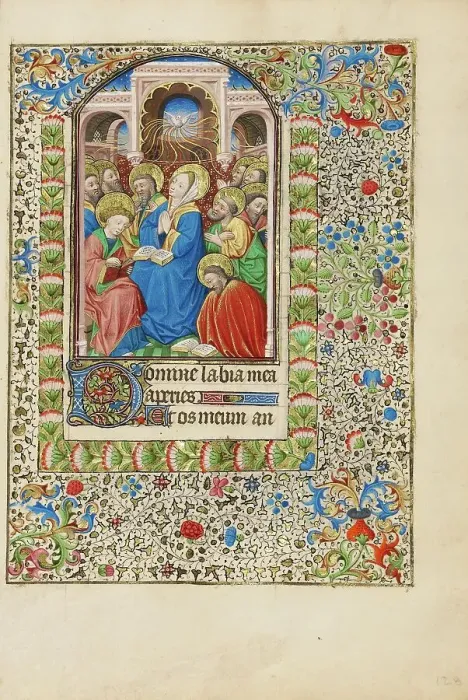 Framed Print : Pentecost; Book of Hours, about 1440-1450. Creator: Workshop of the Bedford Master Framed Print : Pentecost; Book of Hours, about 1440-1450. Creator: Workshop of the Bedford Master