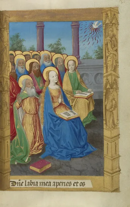 Framed Print : Pentecost; Book of Hours, 1478. Creator: Master of Guillaume Lambert Framed Print : Pentecost; Book of Hours, 1478. Creator: Master of Guillaume Lambert