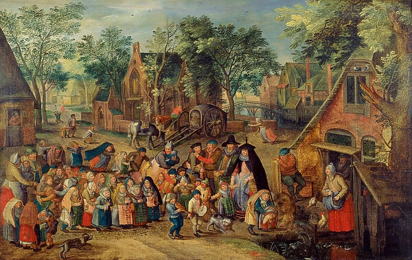The Pentecost Bride Game, c. 1620. Artist: Brueghel, Pieter, the Younger (1564-1638)