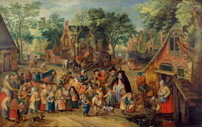 Framed Print : The Pentecost Bride Game, c. 1620. Artist: Brueghel, Pieter, the Younger (1564-1638) Framed Print : The Pentecost Bride Game, c. 1620. Artist: Brueghel, Pieter, the Younger (1564-1638)