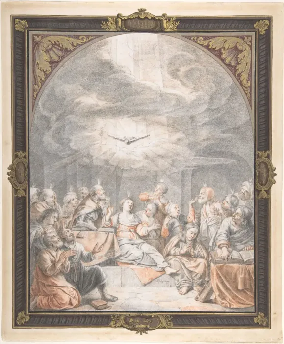 Framed Print : The Pentecost, early to mid-17th century. Creator: Salomon de Bray Framed Print : The Pentecost, early to mid-17th century. Creator: Salomon de Bray
