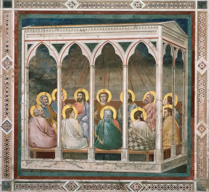 Framed Print : Pentecost (From the cycles of The Life of Christ), 1304-1306. Creator: Giotto di Bondone (1266-1377)