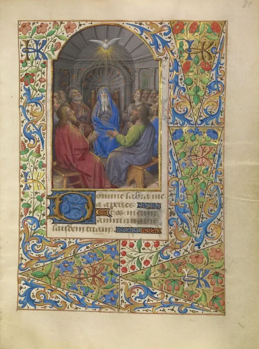 Framed Print : Pentecost; Katherine Hours, about 1480-1485. Creator: Jean Bourdichon Framed Print : Pentecost; Katherine Hours, about 1480-1485. Creator: Jean Bourdichon