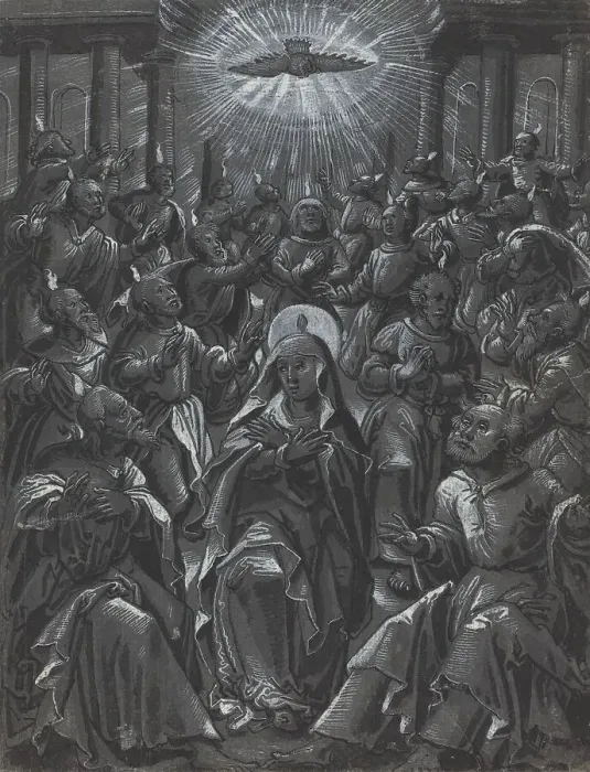 Framed Print : Pentecost [recto], c. 1600. Creator: Unknown