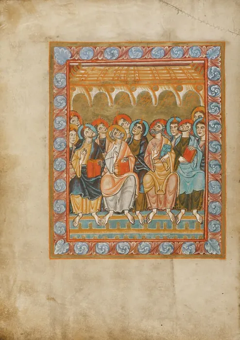 Framed Print : Pentecost; Sacramentary, about 1025-1050. Creator: Unknown Framed Print : Pentecost; Sacramentary, about 1025-1050. Creator: Unknown