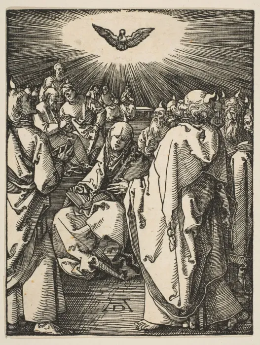 Framed Print : Pentecost, from The Small Passion, ca. 1510. Creator: Albrecht Durer Framed Print : Pentecost, from The Small Passion, ca. 1510. Creator: Albrecht Durer