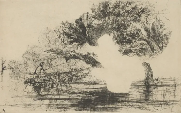 Framed Print : Penton Hook, 1864. 1864. Creator: Francis Seymour Haden Framed Print : Penton Hook, 1864. 1864. Creator: Francis Seymour Haden