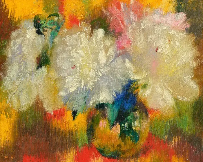 Framed Print : Peonies, 1932. Creator: Giacometti, Augusto (1877-1947) Framed Print : Peonies, 1932. Creator: Giacometti, Augusto (1877-1947)