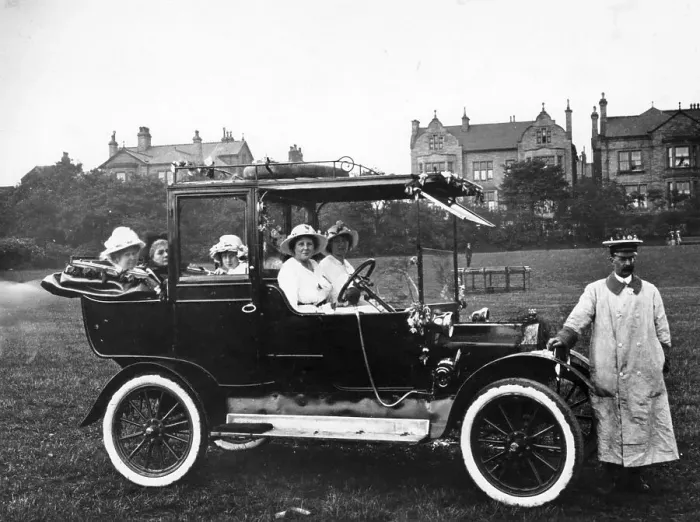 Framed Print : People with a 1914 Model T Ford, 1914 Framed Print : People with a 1914 Model T Ford, 1914