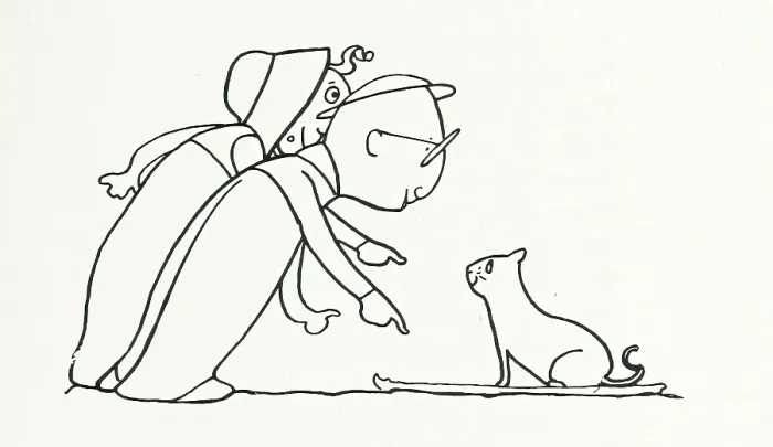 Framed Print : People and cat, 1899. Creator: Charles Robinson Framed Print : People and cat, 1899. Creator: Charles Robinson