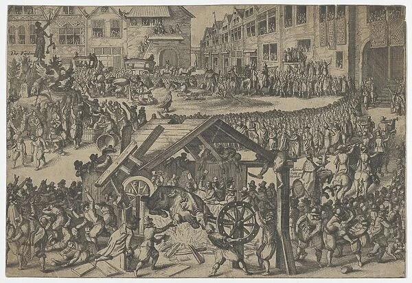 People celebrating at the coronation of Ferdinand II in Frankfurt, 16th century. 16th century. Creator: Anon