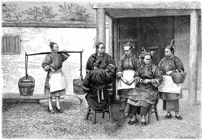 Framed Print : People of the Fokien province, China, 1895. Artist: Hildibrand Framed Print : People of the Fokien province, China, 1895. Artist: Hildibrand