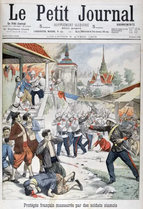 Framed Print : People under French protection massacred by Siamese soldiers, Siam, 1903 Framed Print : People under French protection massacred by Siamese soldiers, Siam, 1903