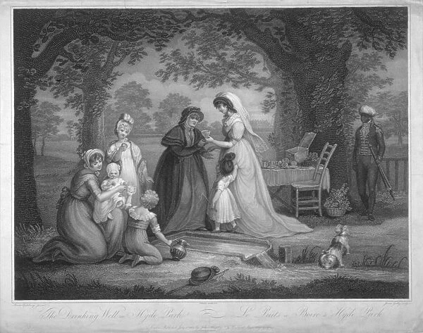 People in Hyde Park, London, 1802. Artist