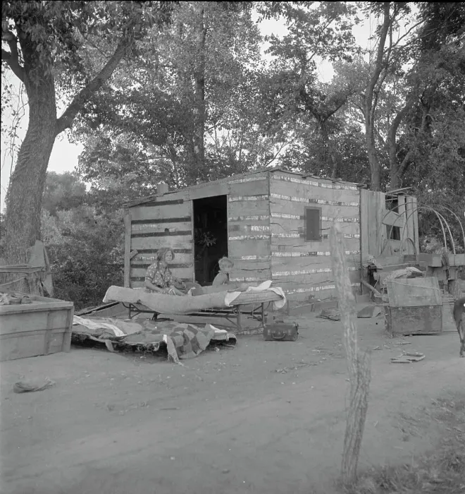 Framed Print : People living in miserable poverty, Elm Grove, Oklahoma County, Oklahoma, 1936. Creator: Dorothea Lange Framed Print : People living in miserable poverty, Elm Grove, Oklahoma County, Oklahoma, 1936. Creator: Dorothea Lange