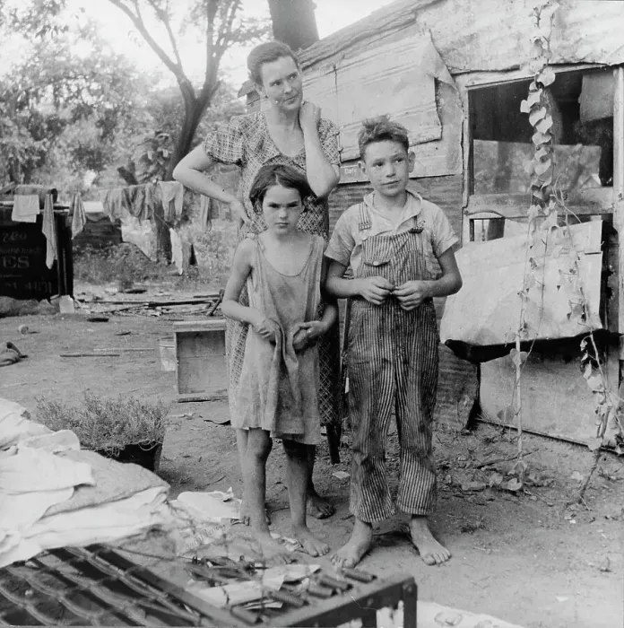Framed Print : People living in miserable poverty, Elm Grove, Oklahoma County, Oklahoma, 1936. Creator: Dorothea Lange Framed Print : People living in miserable poverty, Elm Grove, Oklahoma County, Oklahoma, 1936. Creator: Dorothea Lange