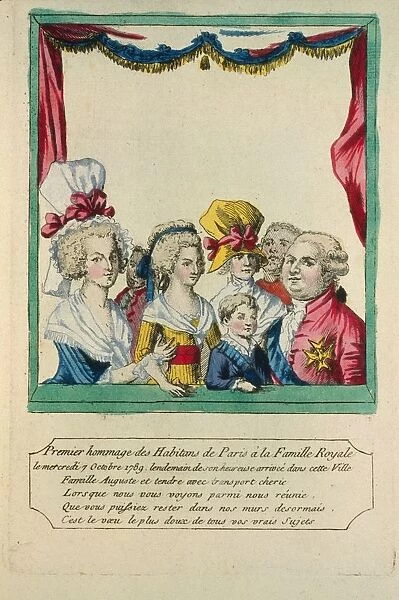 The people of Paris pay their first tribute to the Royal Family, Wednesday 7 October, 1789
