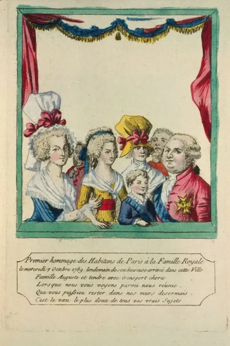 Framed Print : The people of Paris pay their first tribute to the Royal Family, Wednesday 7 October, 1789 Framed Print : The people of Paris pay their first tribute to the Royal Family, Wednesday 7 October, 1789