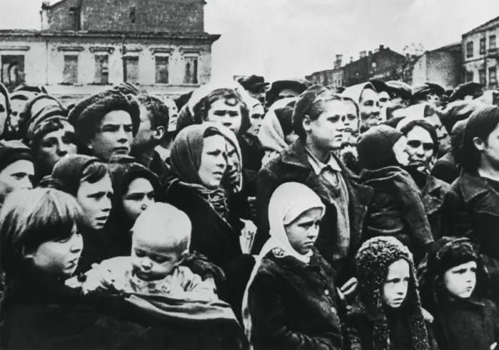 Framed Print : People of the Russian city of Smolensk after its liberation by the Red Army, 1943 Framed Print : People of the Russian city of Smolensk after its liberation by the Red Army, 1943