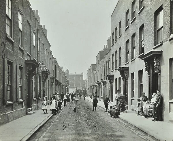 People in the street, Albury Street, Deptford, London, 1911