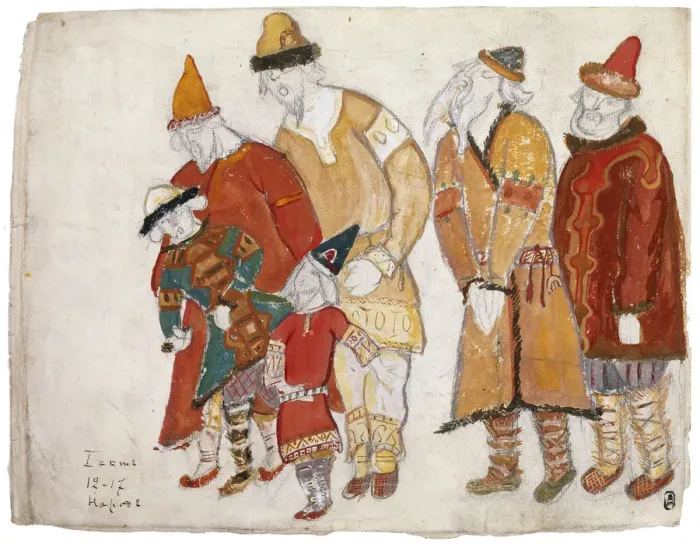 Framed Print : Peoples. Costume design for the opera Prince Igor by A. Borodin, 1914. Artist: Roerich, Nicholas (1874-1947) Framed Print : Peoples. Costume design for the opera Prince Igor by A. Borodin, 1914. Artist: Roerich, Nicholas (1874-1947)