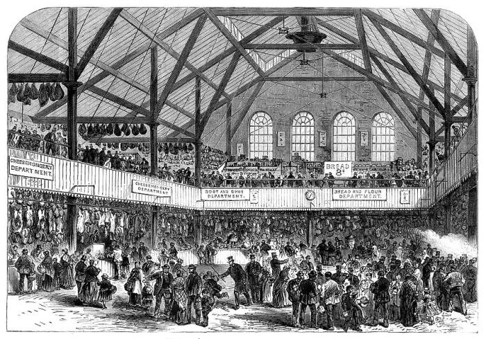 Framed Print : The People's Market, Whitechapel, 1868. Creator: Unknown Framed Print : The People's Market, Whitechapel, 1868. Creator: Unknown