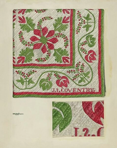 Pepperberry Quilt, c. 1939. Creator: Ralph Atkinson
