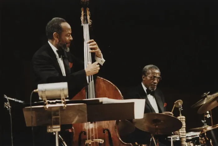 Framed Print : Percy Heath and Connie Kay, Royal Festival Hall, London, 1989. Creator: Brian Foskett Framed Print : Percy Heath and Connie Kay, Royal Festival Hall, London, 1989. Creator: Brian Foskett