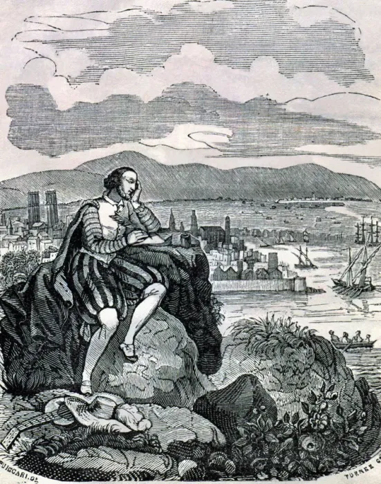 Framed Print : Pere Serafi Lo Grec (1515 / 10-1567), Catalan painter and poet, engraving depicting Framed Print : Pere Serafi Lo Grec (1515 / 10-1567), Catalan painter and poet, engraving depicting