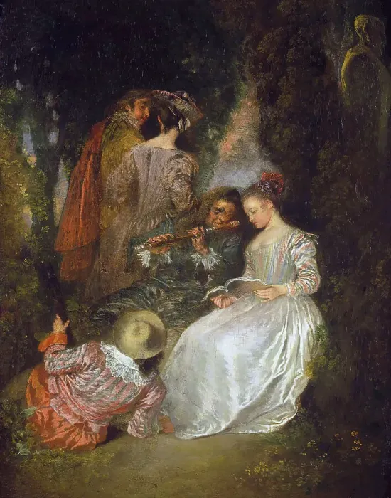 Framed Print : The Perfect Accord, 1719. Creator: Jean-Antoine Watteau Framed Print : The Perfect Accord, 1719. Creator: Jean-Antoine Watteau
