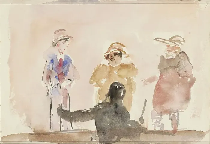 Framed Print : Three performers on stage, 1875-1934. Creator: Isaac Lazerus Israels Framed Print : Three performers on stage, 1875-1934. Creator: Isaac Lazerus Israels
