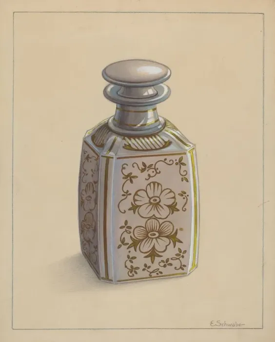 Framed Print : Perfume Bottle, c. 1938. Creator: Erwin Schwabe Framed Print : Perfume Bottle, c. 1938. Creator: Erwin Schwabe