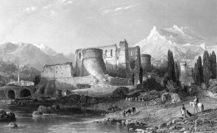 Framed Print : Pergamos, 19th century. Artist: John Cousen Framed Print : Pergamos, 19th century. Artist: John Cousen