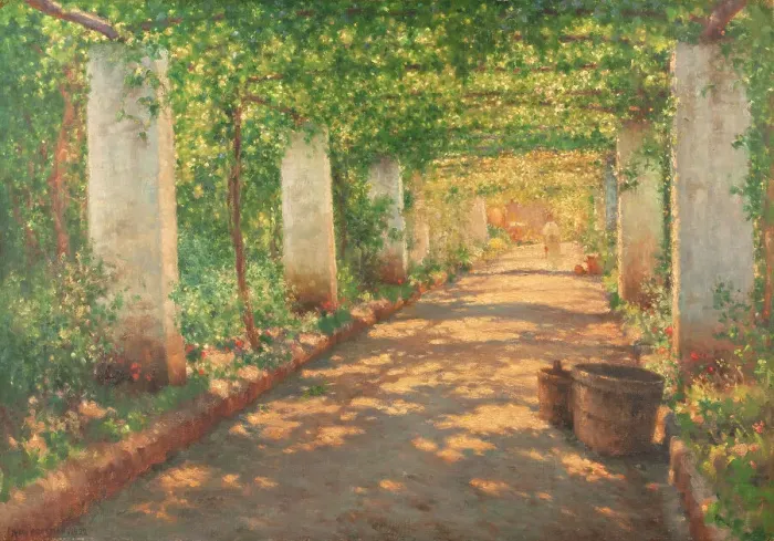 Framed Print : Pergola in Cocumella, Sorrento, 1922. Creator: Henry Brokman Framed Print : Pergola in Cocumella, Sorrento, 1922. Creator: Henry Brokman