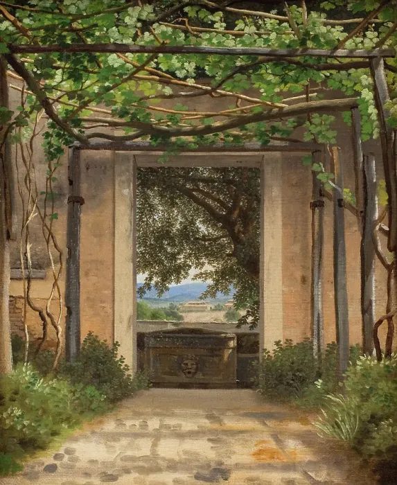 Framed Print : A Pergola, Italy, 1814-1816. Creator: CW Eckersberg Framed Print : A Pergola, Italy, 1814-1816. Creator: CW Eckersberg