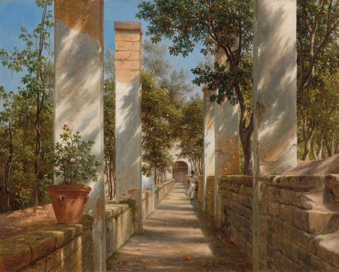 Framed Print : Pergola with Oranges, c. 1834. Creator: Thomas Fearnley Framed Print : Pergola with Oranges, c. 1834. Creator: Thomas Fearnley