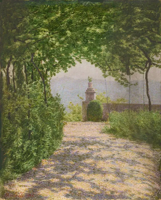 Framed Print : Pergolato, Colma di Rosignano, 1917. Creator: Morbelli, Angelo (1853-1919) Framed Print : Pergolato, Colma di Rosignano, 1917. Creator: Morbelli, Angelo (1853-1919)
