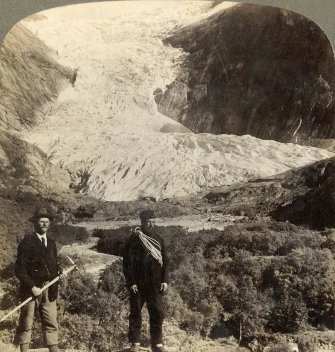 Framed Print : Perilous Brigsdal Glacier, one of the grandest in all Norway, c1905. Creator: Unknown Framed Print : Perilous Brigsdal Glacier, one of the grandest in all Norway, c1905. Creator: Unknown
