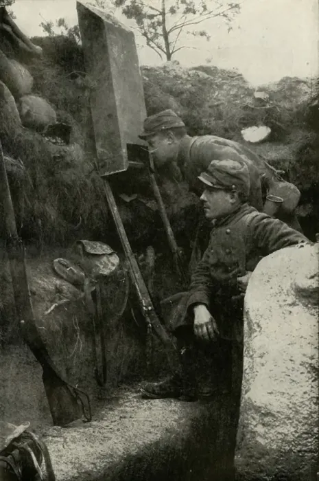 Framed Print : The Periscope in the Trenches, (1919). Creator: Unknown Framed Print : The Periscope in the Trenches, (1919). Creator: Unknown